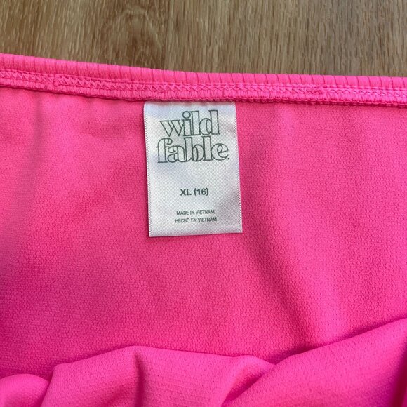 WILD FABLE BIKINI BOTTOM SIDE TIE RIBBED CHEEKY WOMEN'S XL LOW RISE HOT PINK NWT - Picture 6 of 6